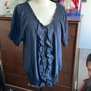 Joie Silk blouse with Ruffles Sz S slim